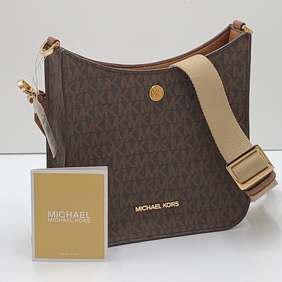 MICHAEL KORS Briley Small Logo Messenger Bag BROWN SIGNATURE COLOR - Picture 5 of 16